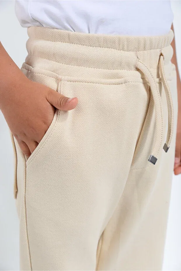 Детские спортивные штаны для мальчиков с карманами Lakos Fabric Kidspitircik, Beige — фото 2