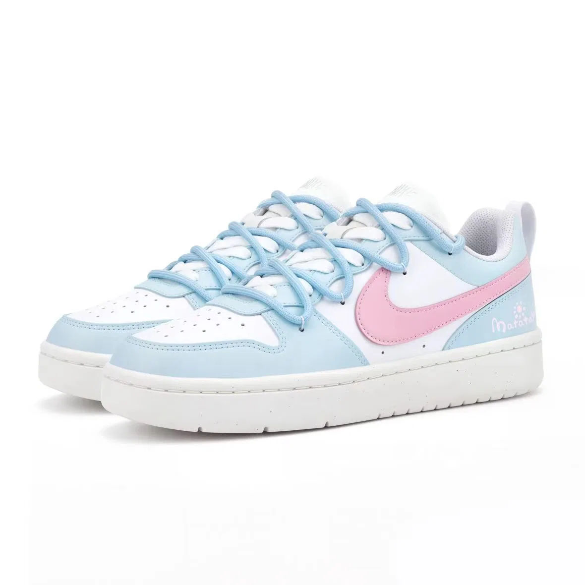 Детские кеды для скейтбординга с кожаным верхом Nike Court Borough 2, Sky Blue — фото 4