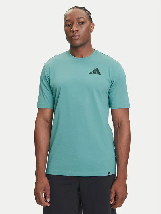 Футболка regular fit Yay Sports Verbiage Graphic Adidas, бирюзовый