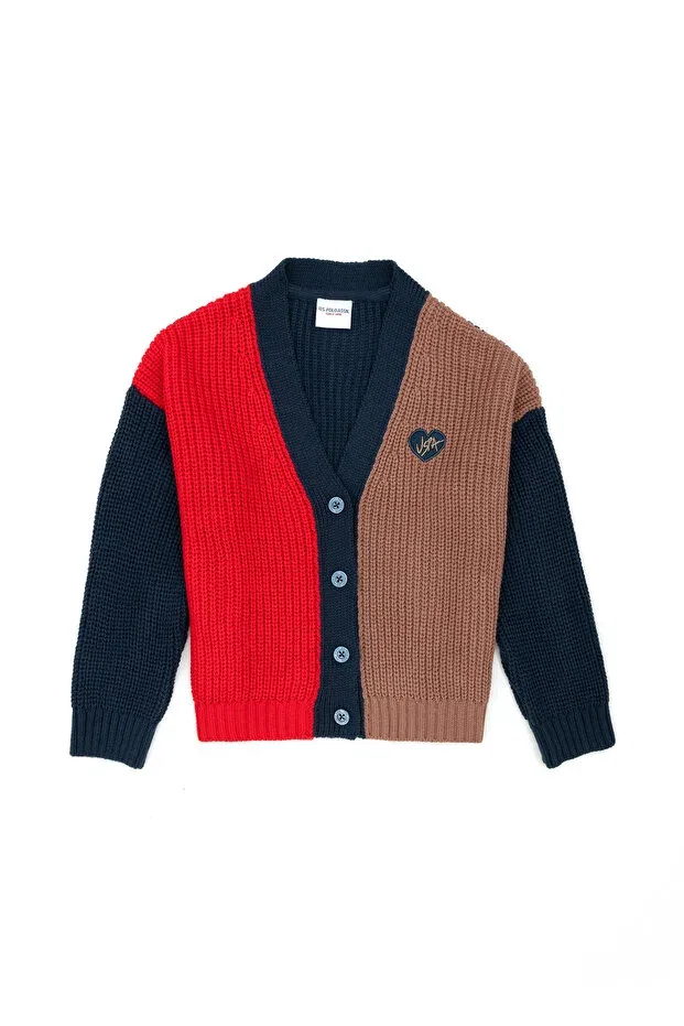 Детское вязаное пальто-кардиган с V-образным вырезом U.S. Polo Assn., Indigo