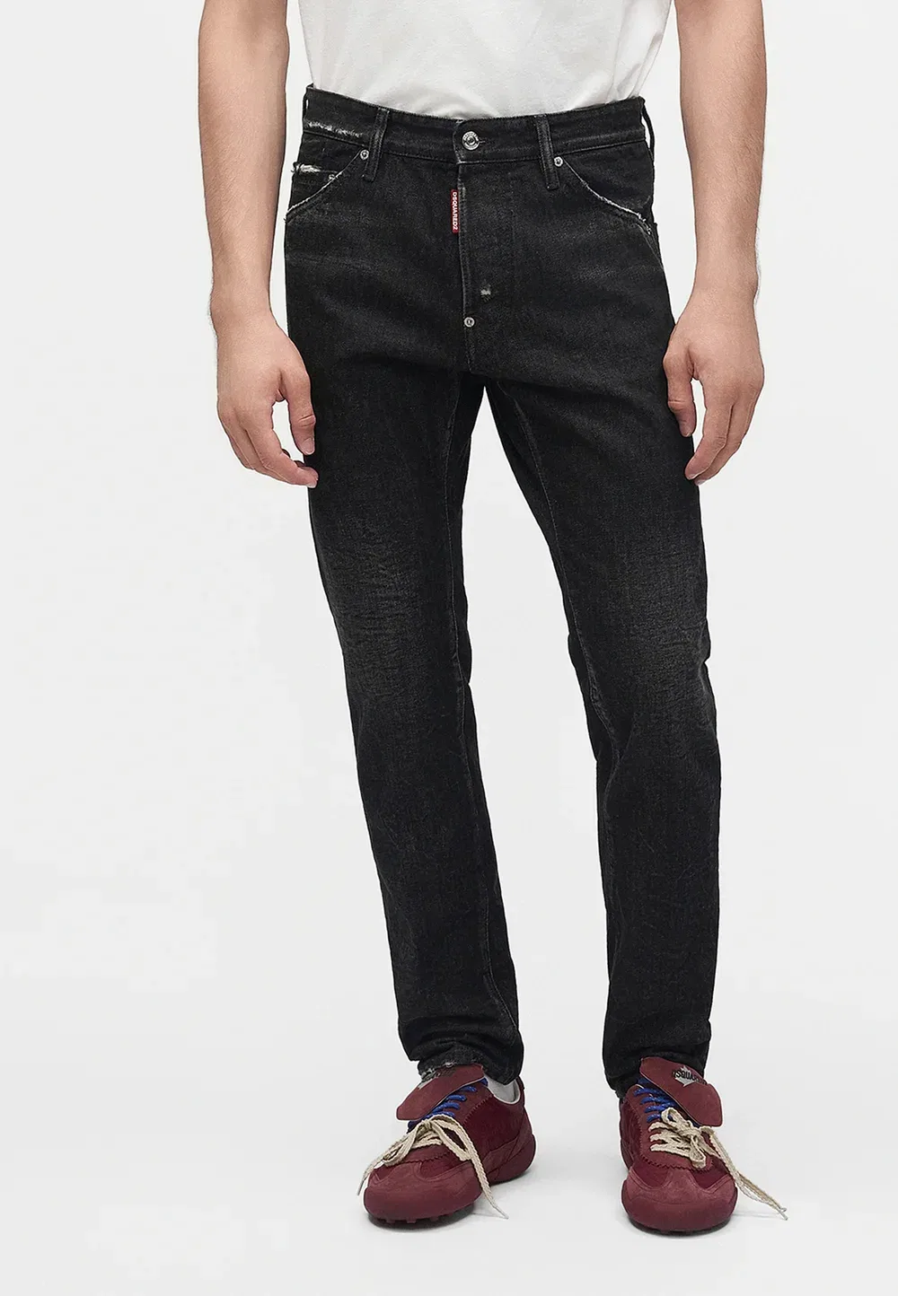 Тедди - прямые джинсы Dsquared2, Black