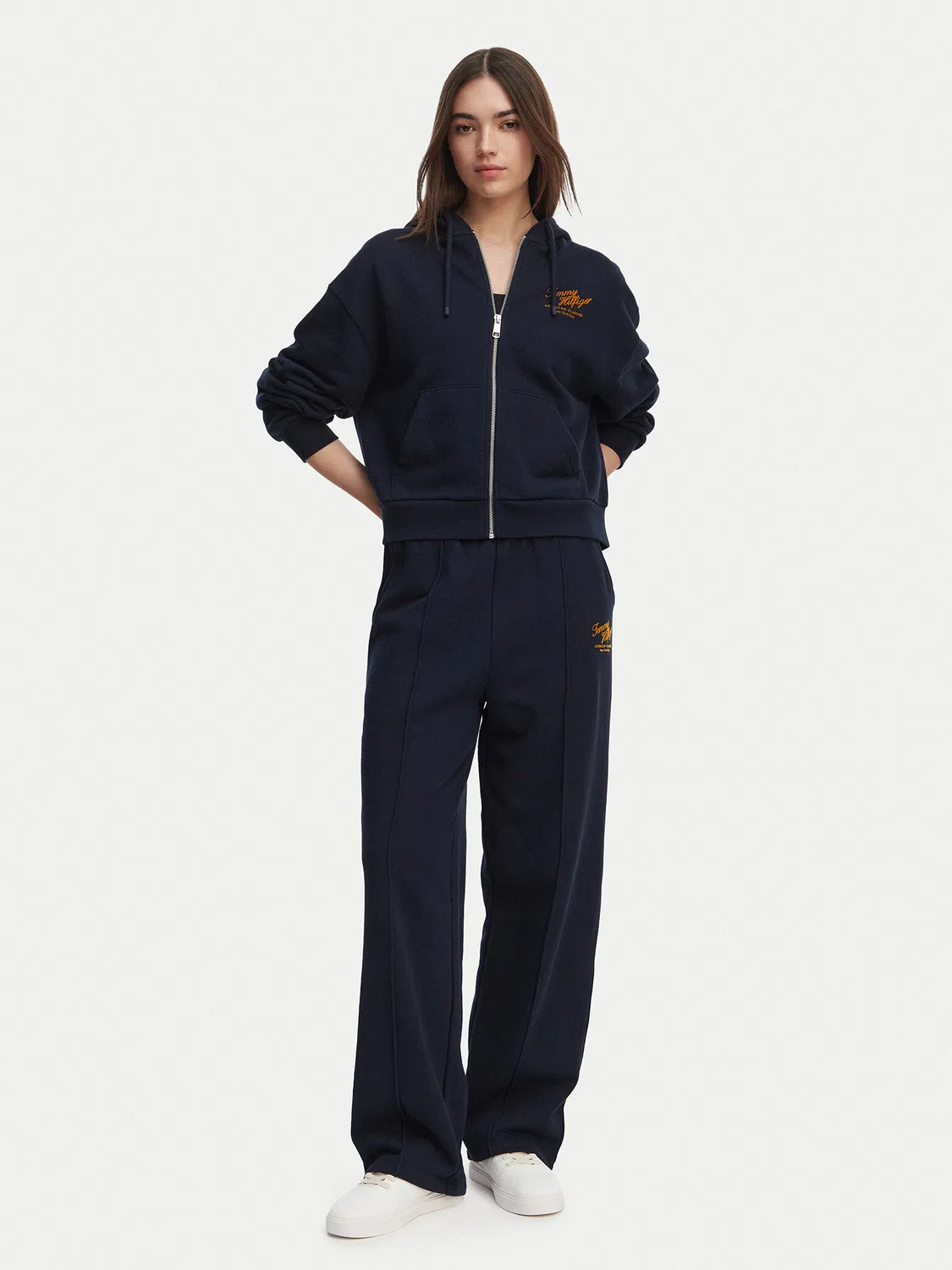 Женские спортивные брюки свободного кроя Logo Exaggerated Seam Tommy Hilfiger, темно-синий — фото 2