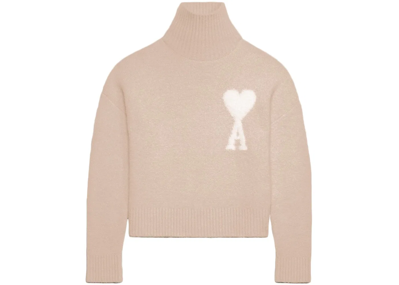 Мужской свитер с принтом Cloudy Wool Ami De Coeur Sweater Ami Paris, Powder Pink/Ivory