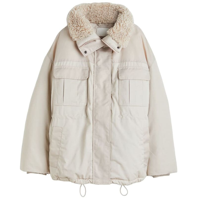

Куртка H&M Oversized Puffer, светло-серый