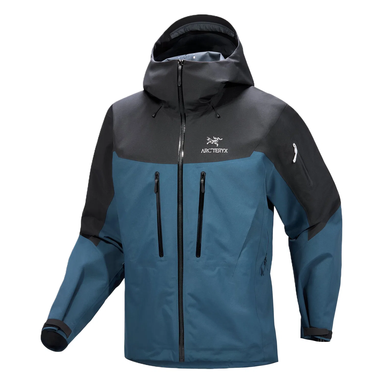Мужская ветрозащитная куртка с капюшоном Alpha SV Arcteryx, Black Gold/24K Black — фото 4