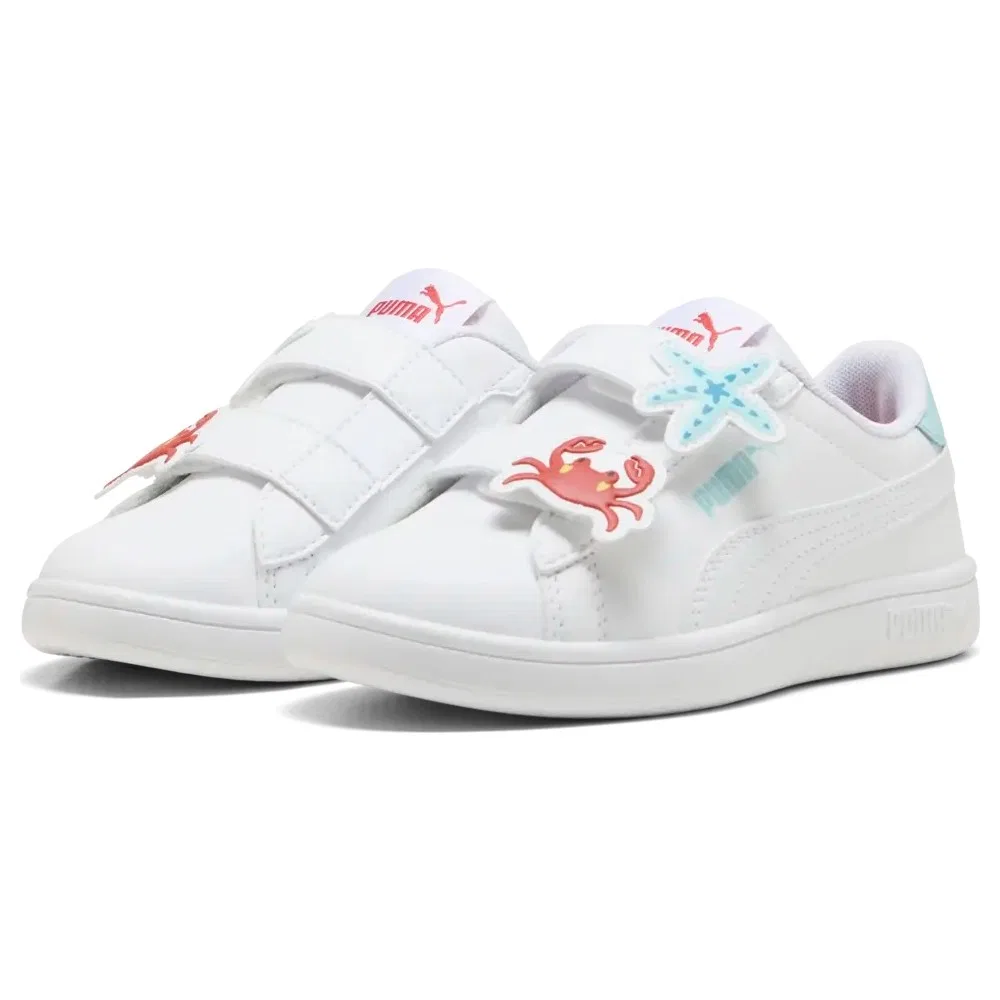 Детские спортивные кроссовки с принтом Smash 3.0 Badges V Ps Белые Puma — фото 2