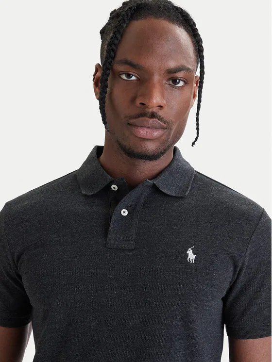 Поло slim fit Classics Polo Ralph Lauren, серый — фото 4