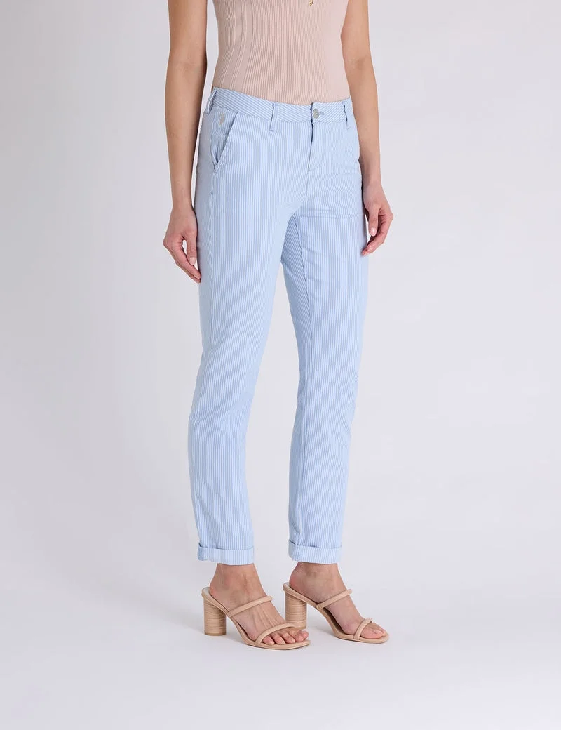 Женские брюки U.S. Polo Assn. Mid Rise Chino, голубой — фото 4