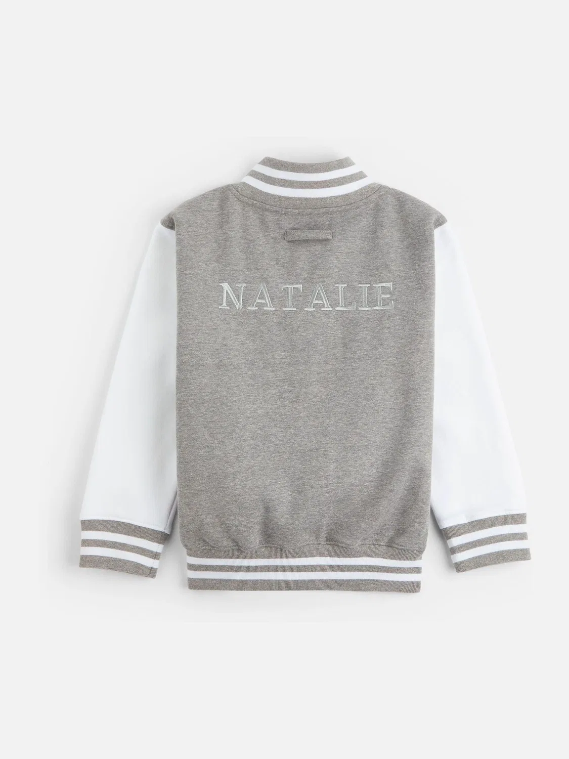 Варсити куртка детская Personalised Kids Varsity Jacket by Dollymix, серая — фото 2