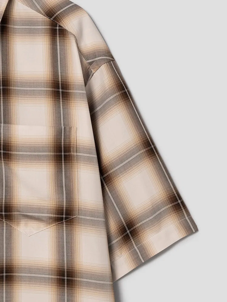 Рубашка с коротким рукавом Boxy Shirt AMI PARIS, Beige — фото 4