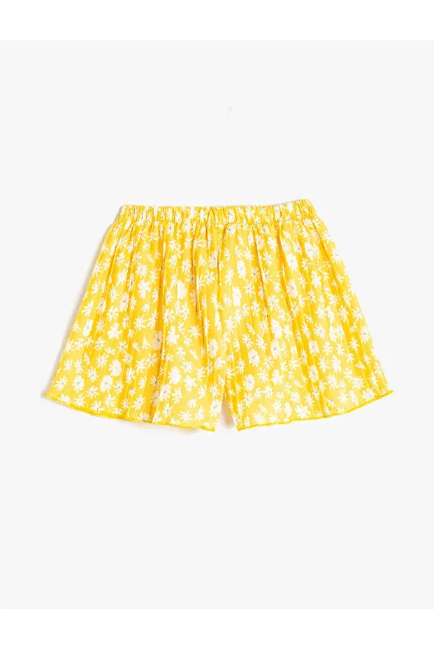 Детские шорты для девочек с принтом Koton, Yellow Patterned — фото 2