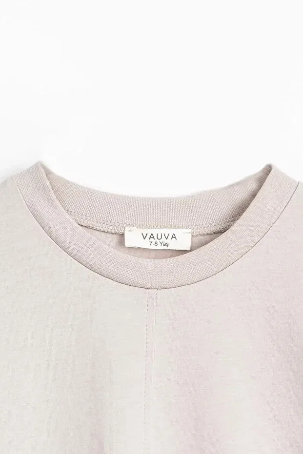 Детская футболка для девочек хлопковая Vauva, Beige — фото 2