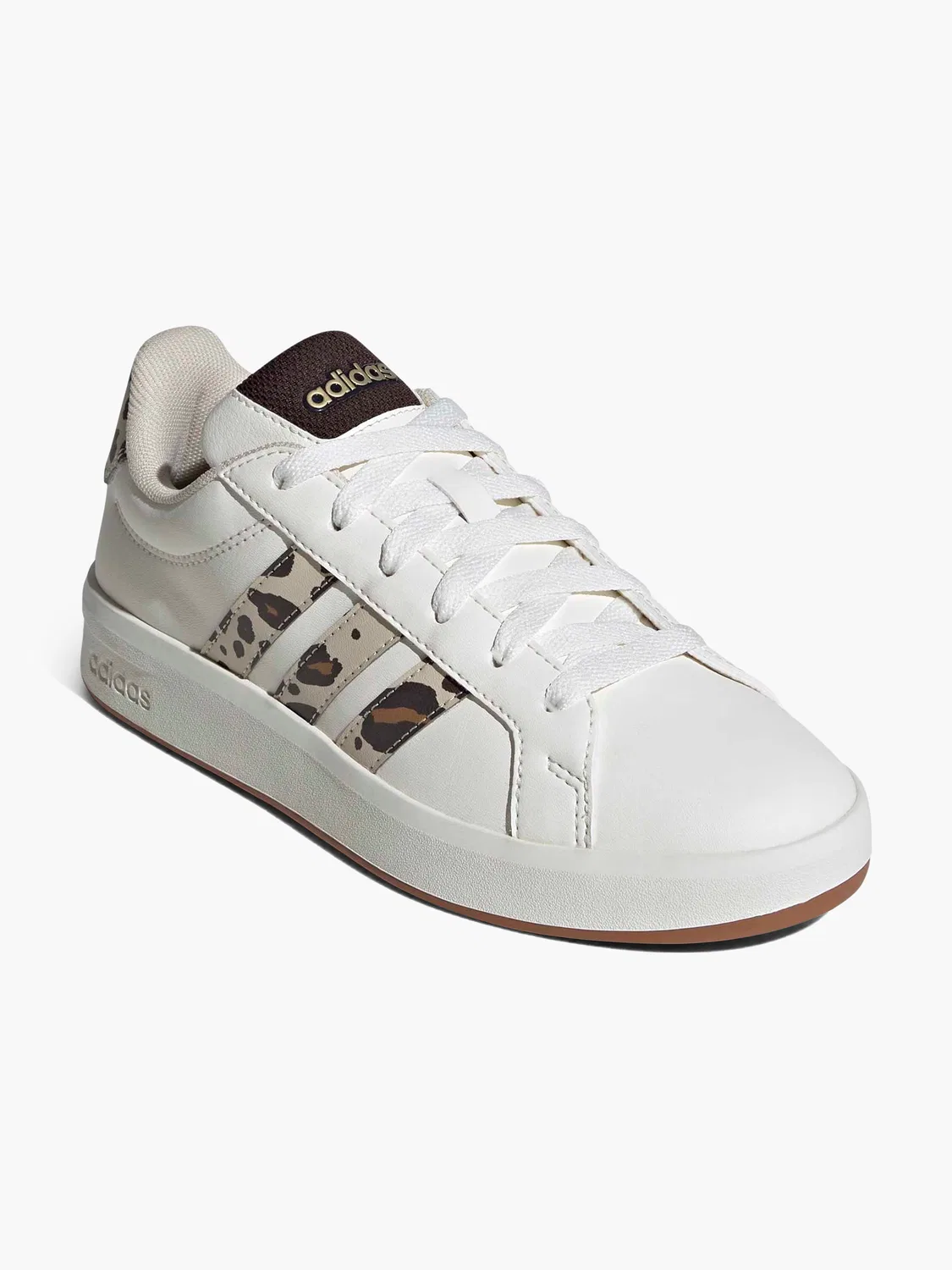 Детские кроссовки с леопардовым принтом Grand Court 3.0 J Adidas, белый — фото 2