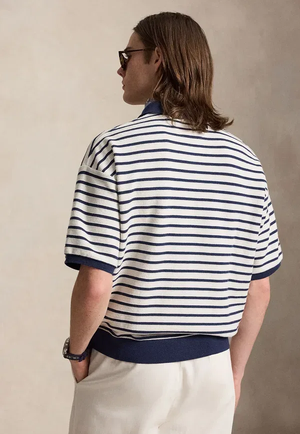 Поло с полосатым узором Relaxed fit striped textured polo shirt, Polo Ralph Lauren, Nevis/Navy, темно-синий — фото 3