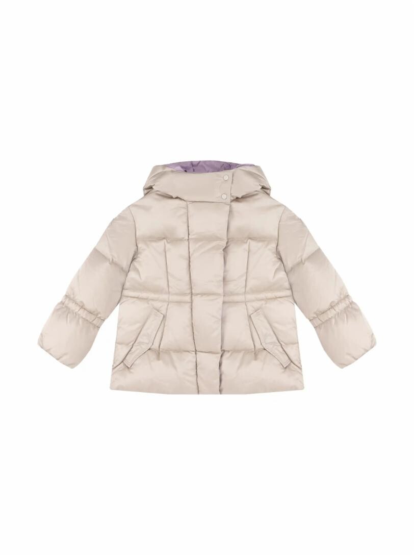 

Пуховик стеганый с логотипом Moncler, бежевый