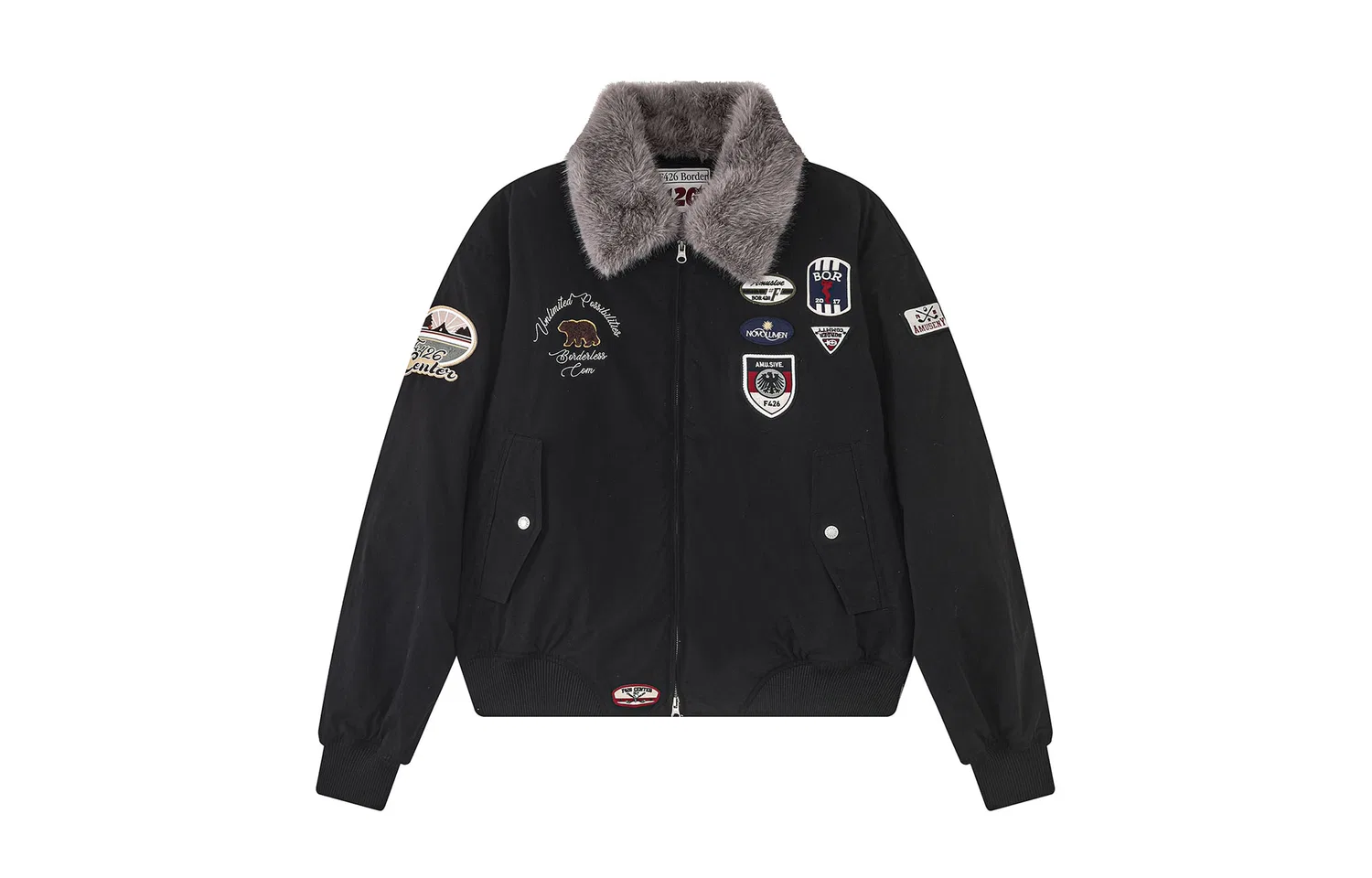 Детская куртка-пилот с лацканами F426, Black
