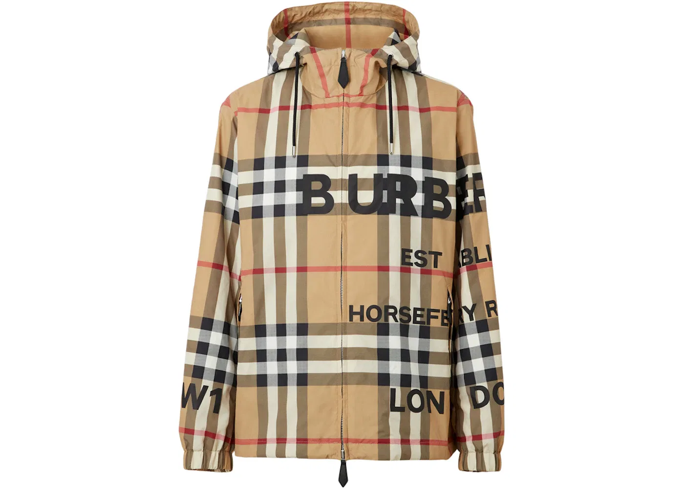 Мужская куртка с капюшоном с принтом Horseferry Burberry, Archive Beige