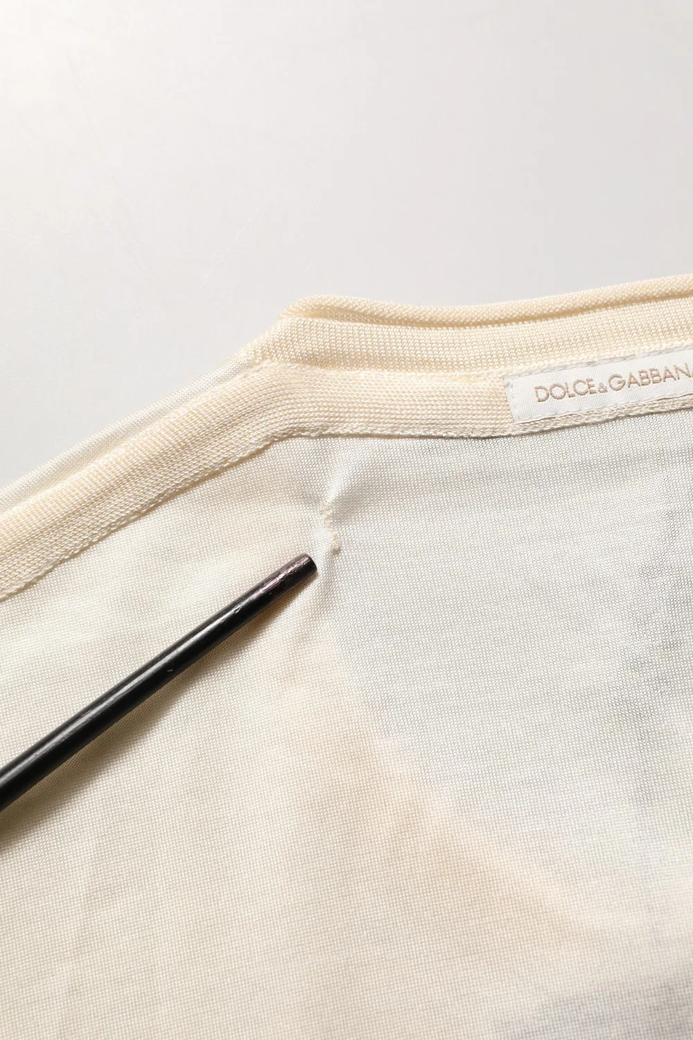 Мужская футболка с коротким рукавом и воротником Henley Dolce & Gabbana, Off White