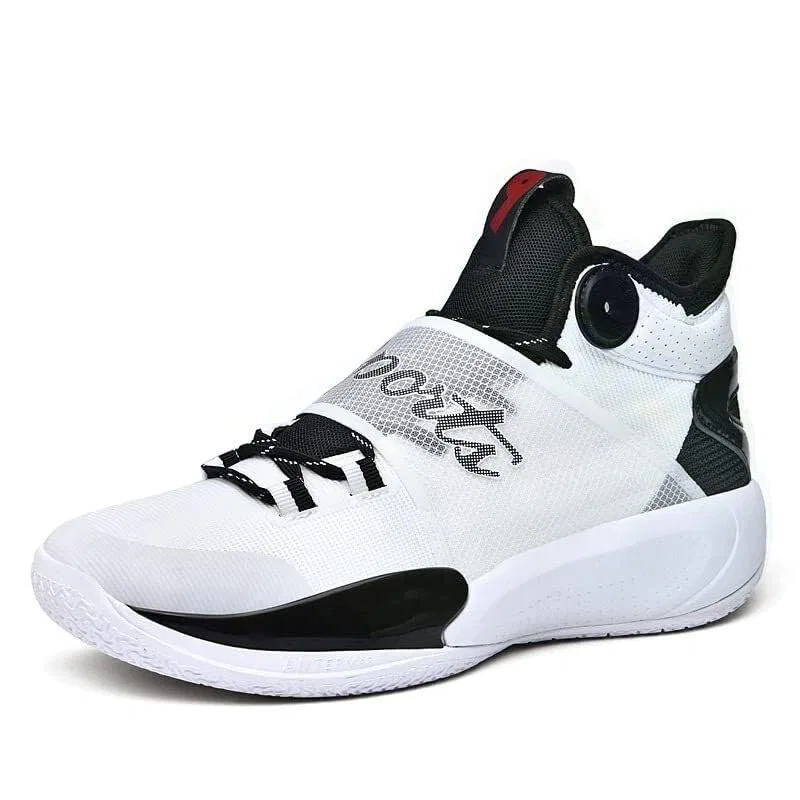 Детские кроссовки для баскетбола с высокой посадкой Zhoukouxinmumaoyiyouxiangongsi, White Black