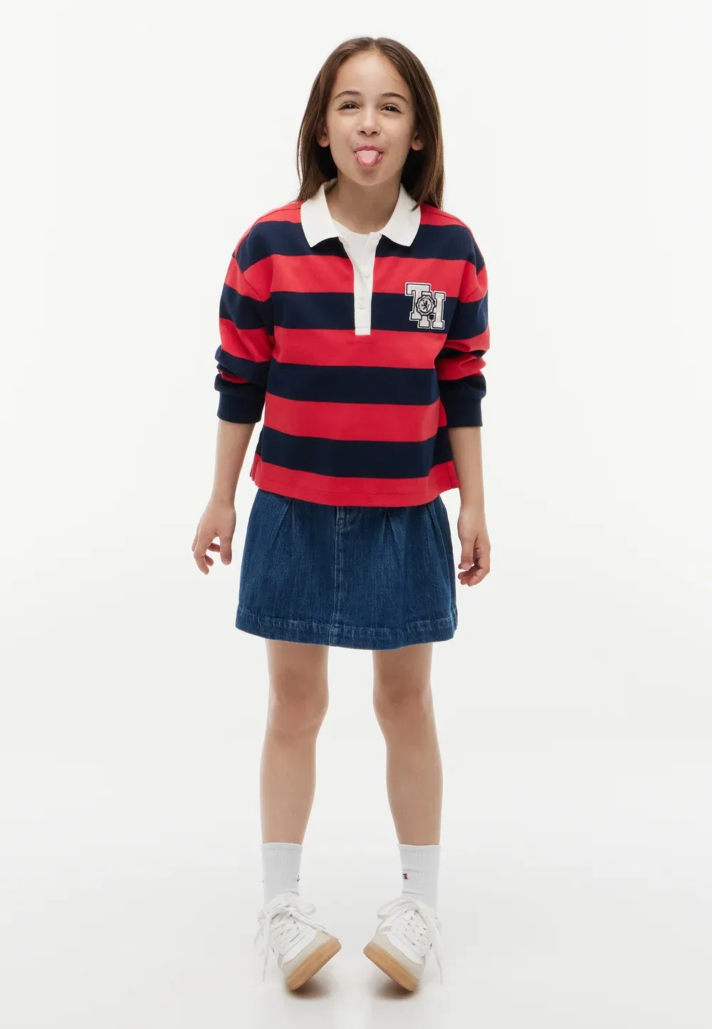 Полосатая рубашка поло - рубашка поло Tommy Hilfiger, Dark Blue — фото 2