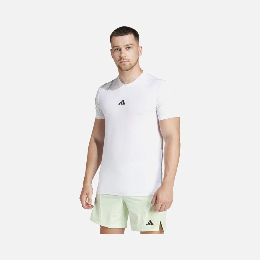 Мужская футболка с коротким рукавом Aeroready Designed For Training Workout Short-Sleeve adidas, Белый — фото 2