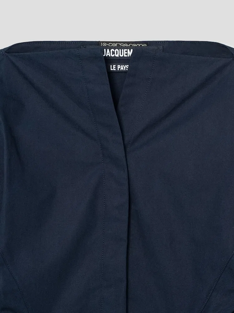 Рубашка с коротким рукавом La Chemise Moisson JACQUEMUS, Navy — фото 3