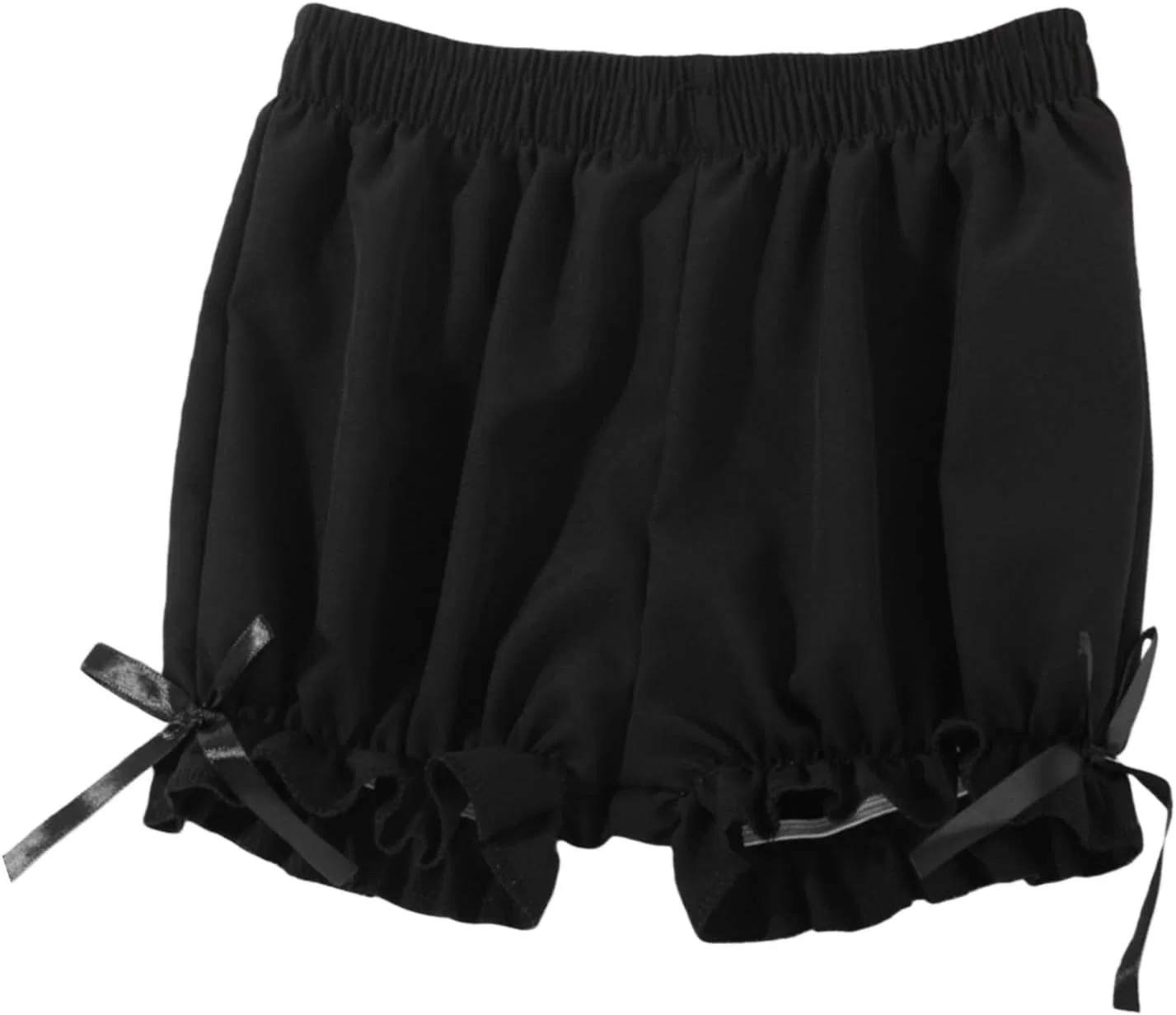 Шорты для девочек с завышенной талией и бантом, Bermudas, Black