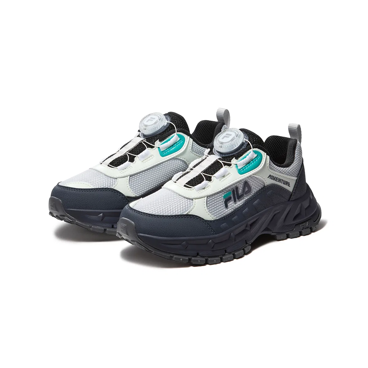 Детские кроссовки для мальчиков с шнуровкой FILA KIDS, Moon Rock Grey/Shadow Blue — фото 4