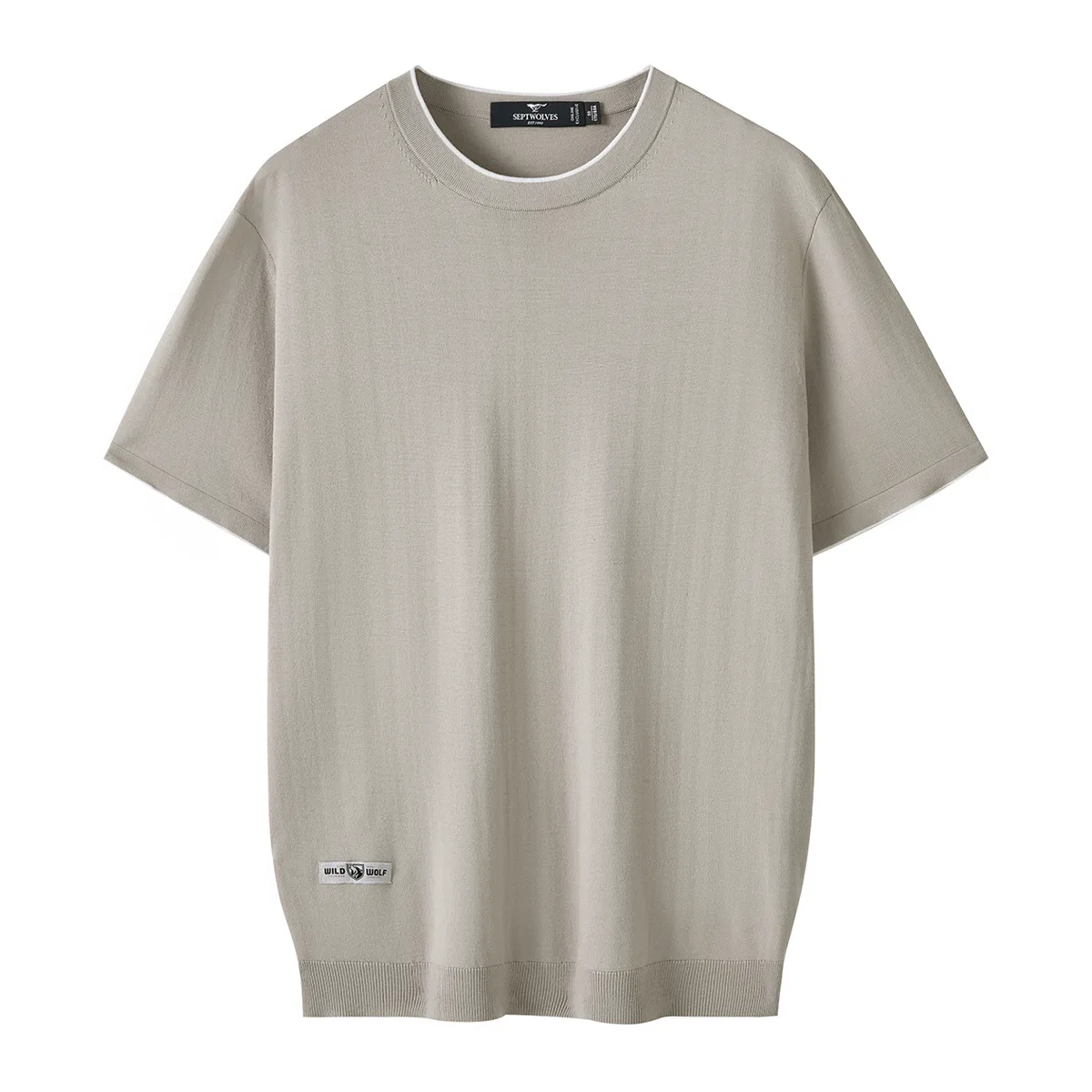 Детская футболка с коротким рукавом из трикотажа, [Lyoce] Medium Gray, SEPTWOLVES