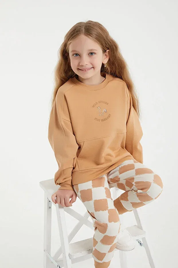 Детский спортивный костюм для девочек хлопковый Rolypoly Wild Stylish Camel, Camel Roly Poly — фото 2