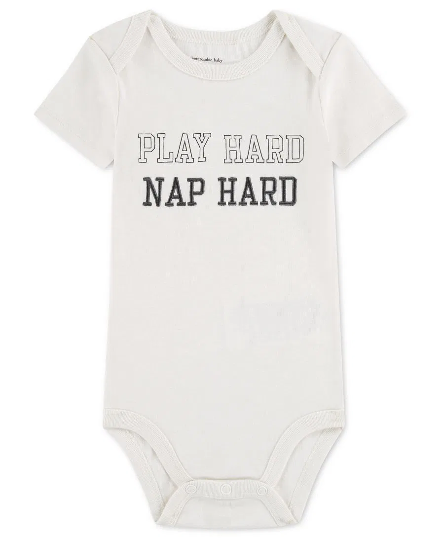 Боди с коротким рукавом с графическим принтом abercrombie kids, White
