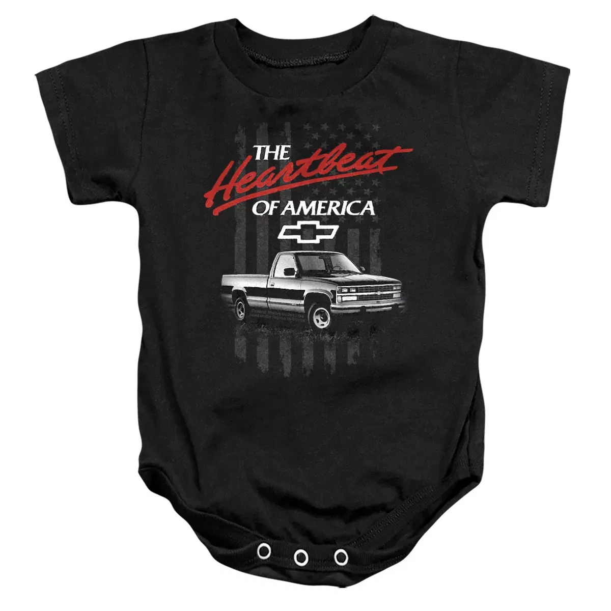 Детское боди с коротким рукавом Heartbeat Of America Chevrolet, Black