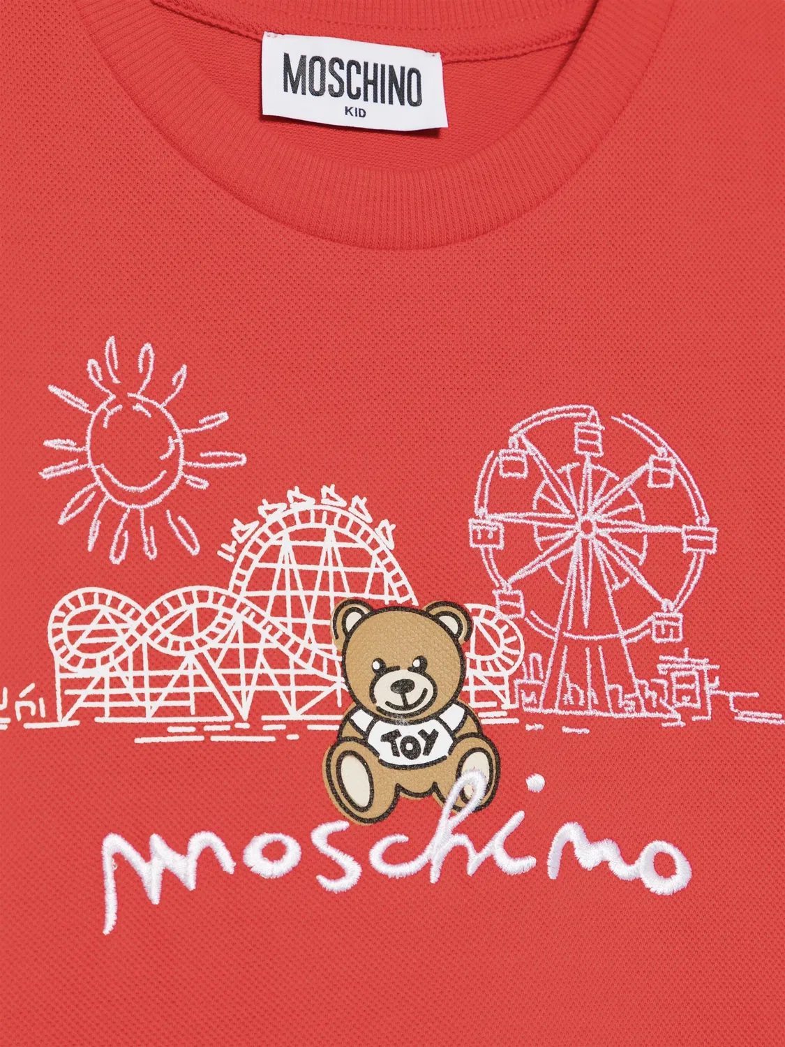 Moschino Футболка из вискозы красного цвета — фото 2