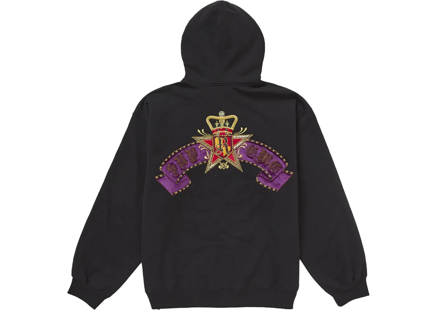 Мужская худи на молнии Supreme Crest Zip Up Hooded Sweatshirt Supreme, Black — фото 2