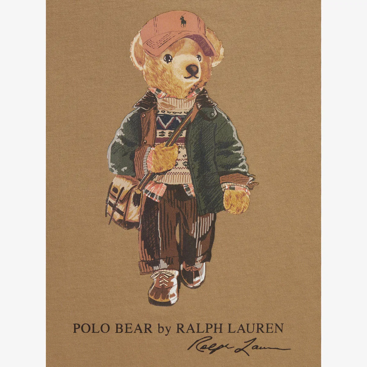 Хлопковая толстовка с логотипом Country Bear для мальчиков Polo Ralph Lauren, коричневый — фото 2