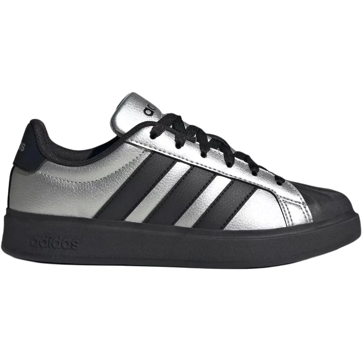 Детские кеды для скейтбординга Adidas STREETTALK, Silver Black — фото 3