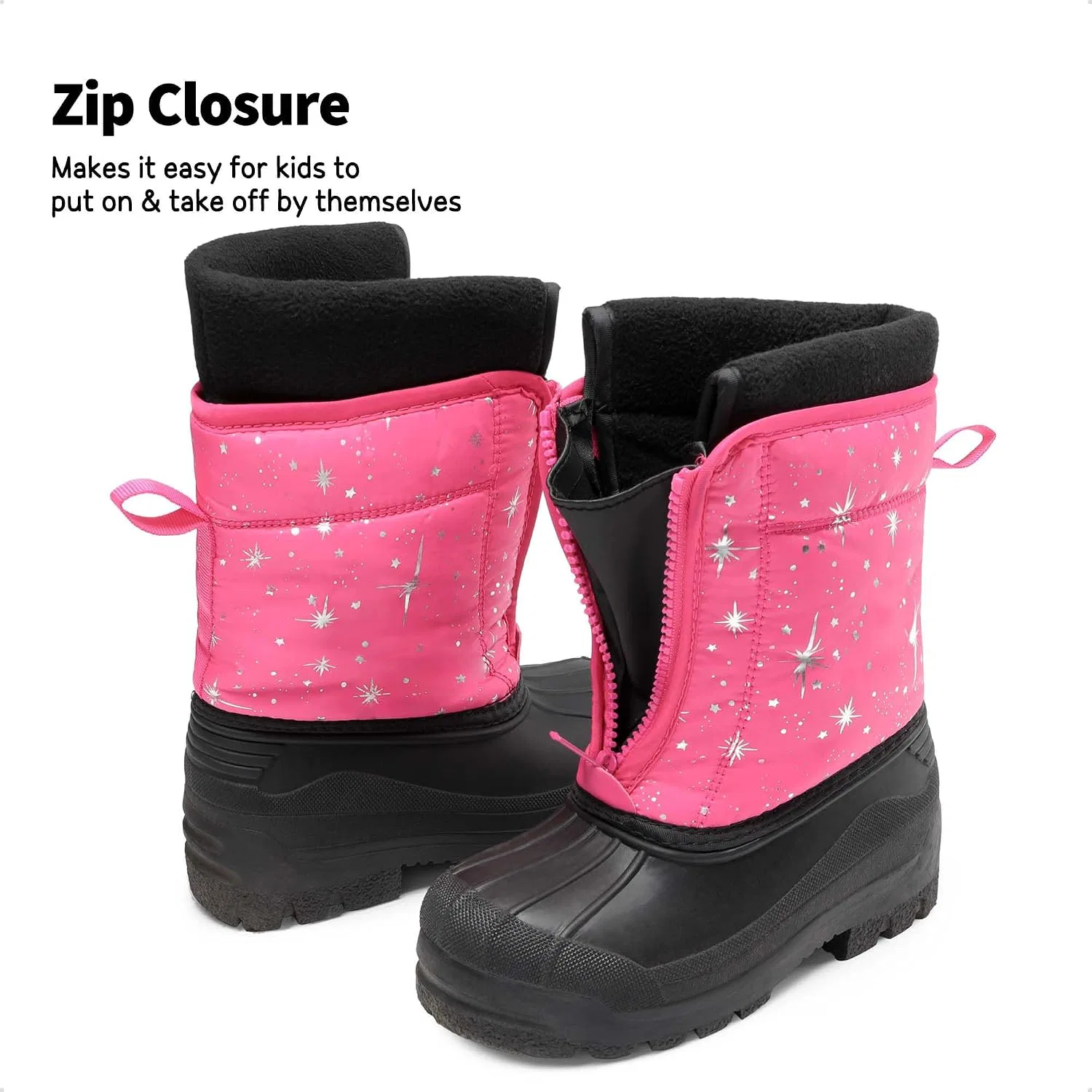 Детские зимние водонепроницаемые ботинки DREAM PAIRS, Fuchsia/Multi — фото 4