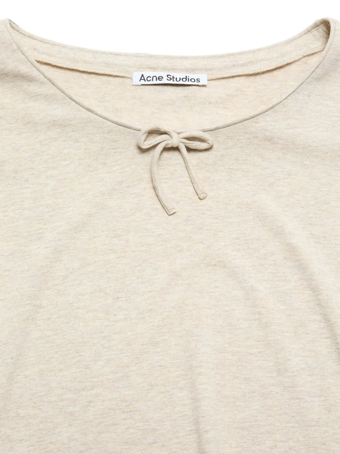 Футболка с бантом нейтральных оттенков Acne Studios, нейтральные — фото 2