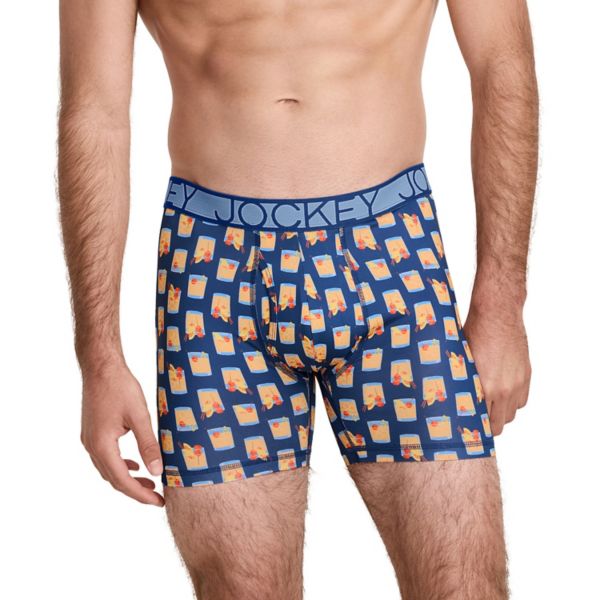 

Мужские трусы-боксеры из микрофибры Active, 5 дюймов Jockey, цвет summer sips