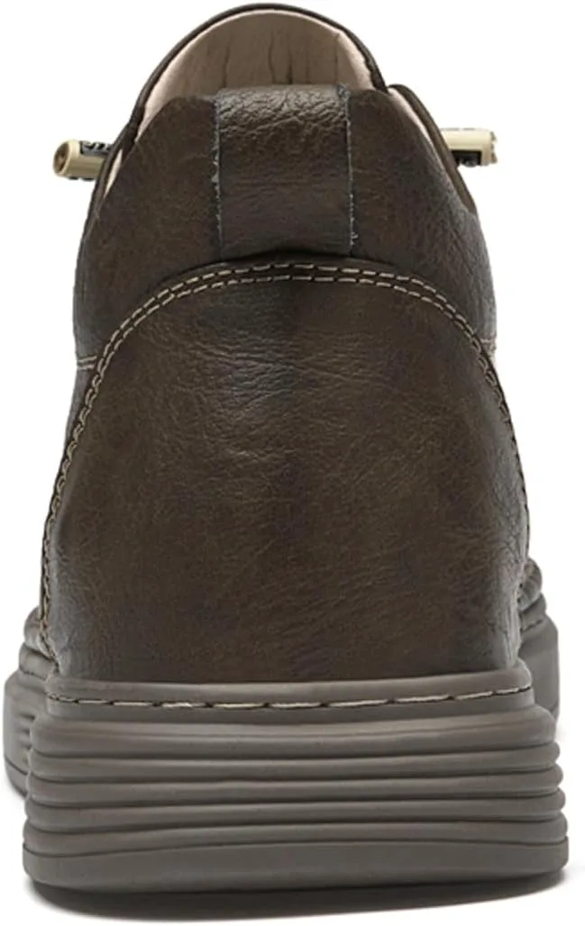 

Мужские лифтовые туфли Eliogn для увеличения роста, кожаные повседневные кроссовки на шнуровке, увеличивают рост на 6 см, невидимые обувь-лифт, хаки