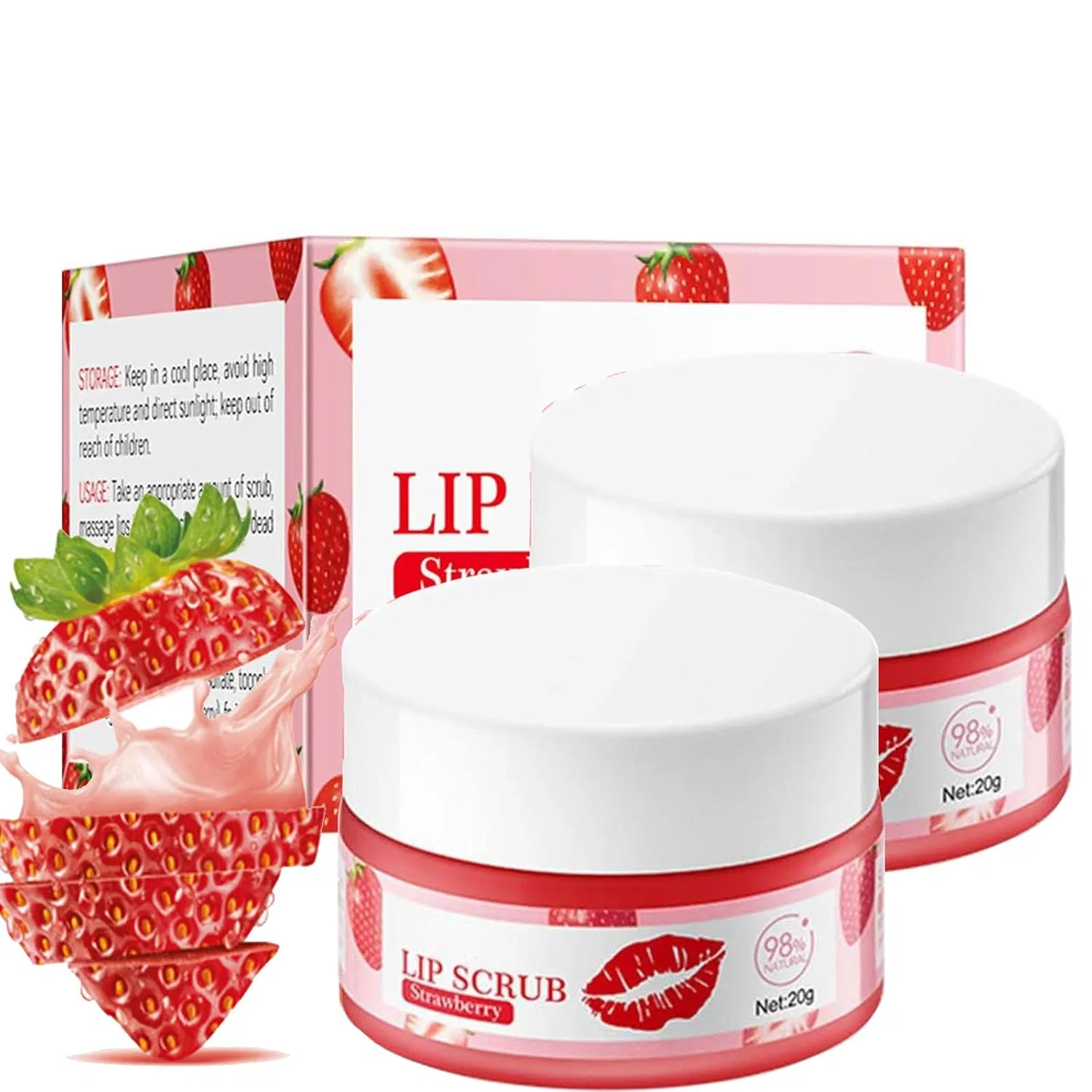 Скраб для губ Strawberry, 20 г, 2 шт Generisch