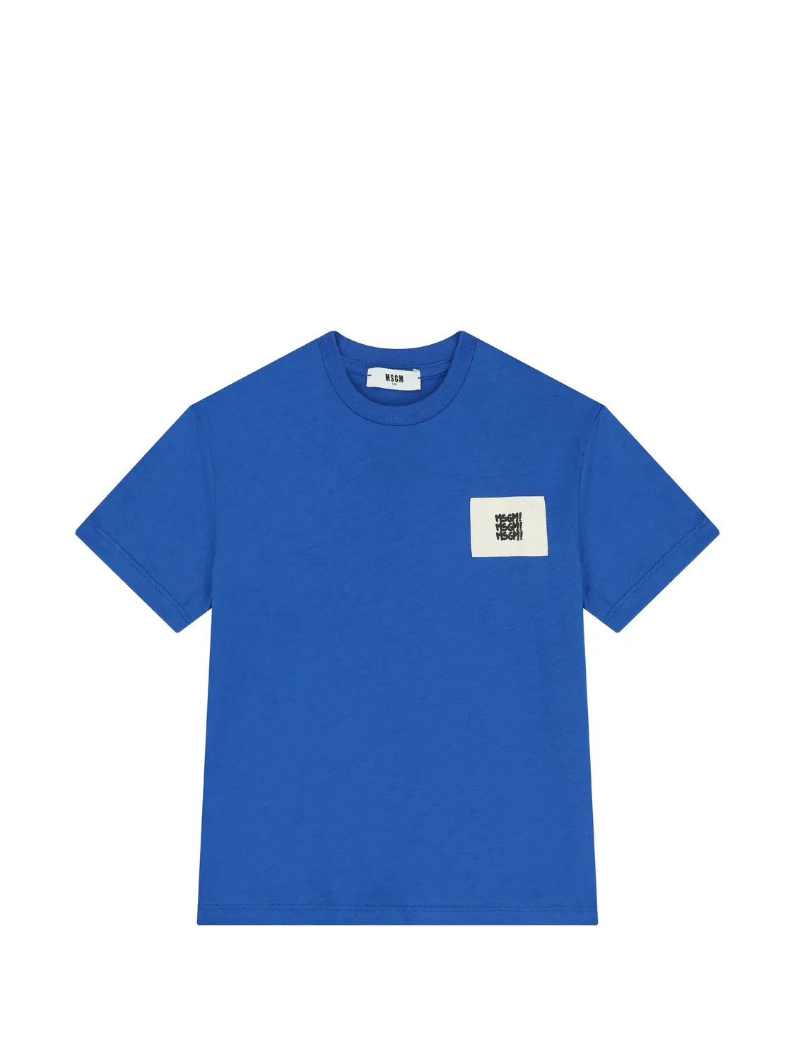 Футболка с нашивкой, синяя MSGM, синий