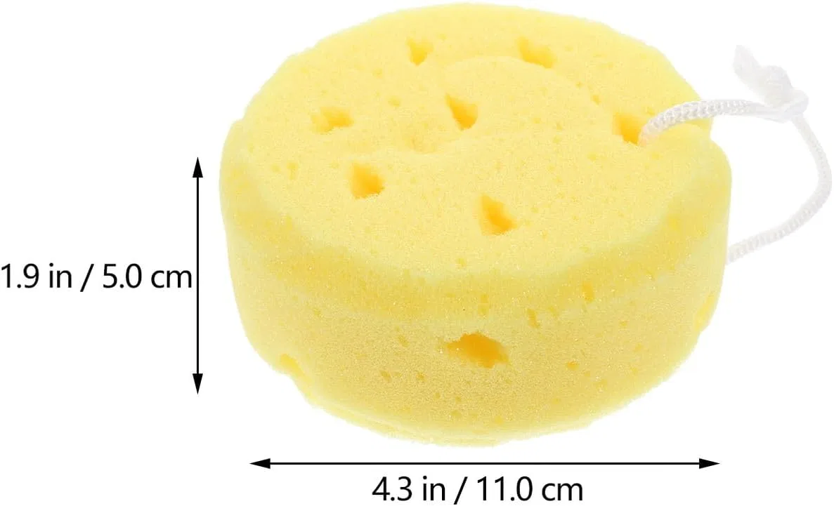 Набор мочалок для душа, Alipis, 4 шт, 11x11x5 см, Yellow — фото 4