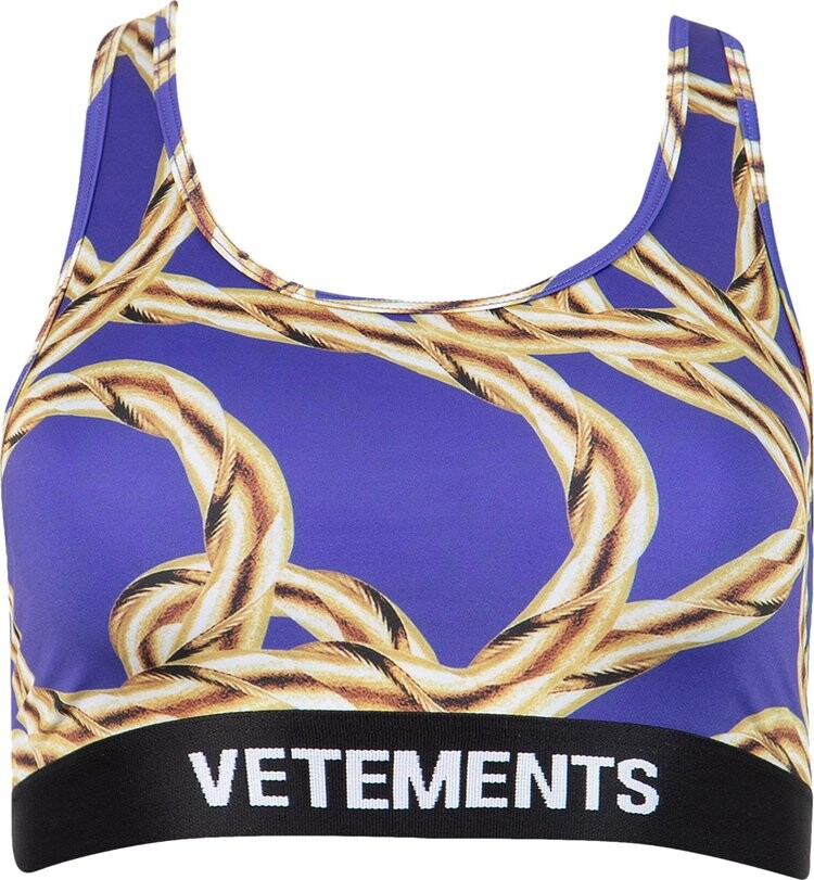 

Бюстгальтер Vetements Gold Chain Sports Bra 'Royal Blue', золотой