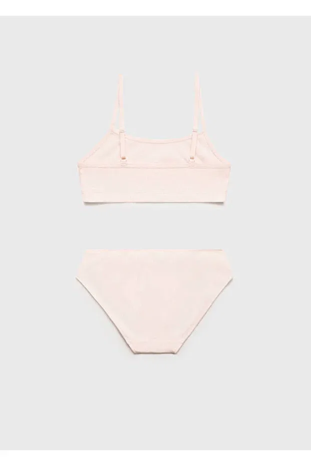 Детский комплект нижнего белья для девочек хлопковый Mango Kids, Pink — фото 2