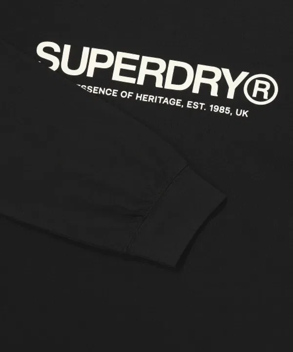 Футболка с длинным рукавом Essential, Superdry, черный — фото 4
