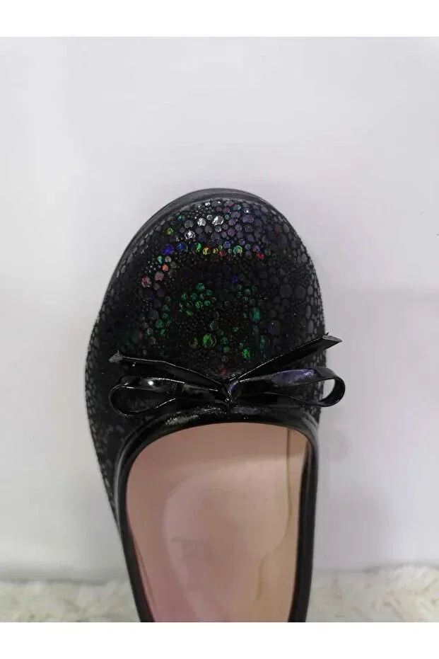 Детские балетки для девочек с ортопедической стелькой Color-Changing girl child bandless orthopedic ballerina shoes Özgür Kids, Black — фото 2