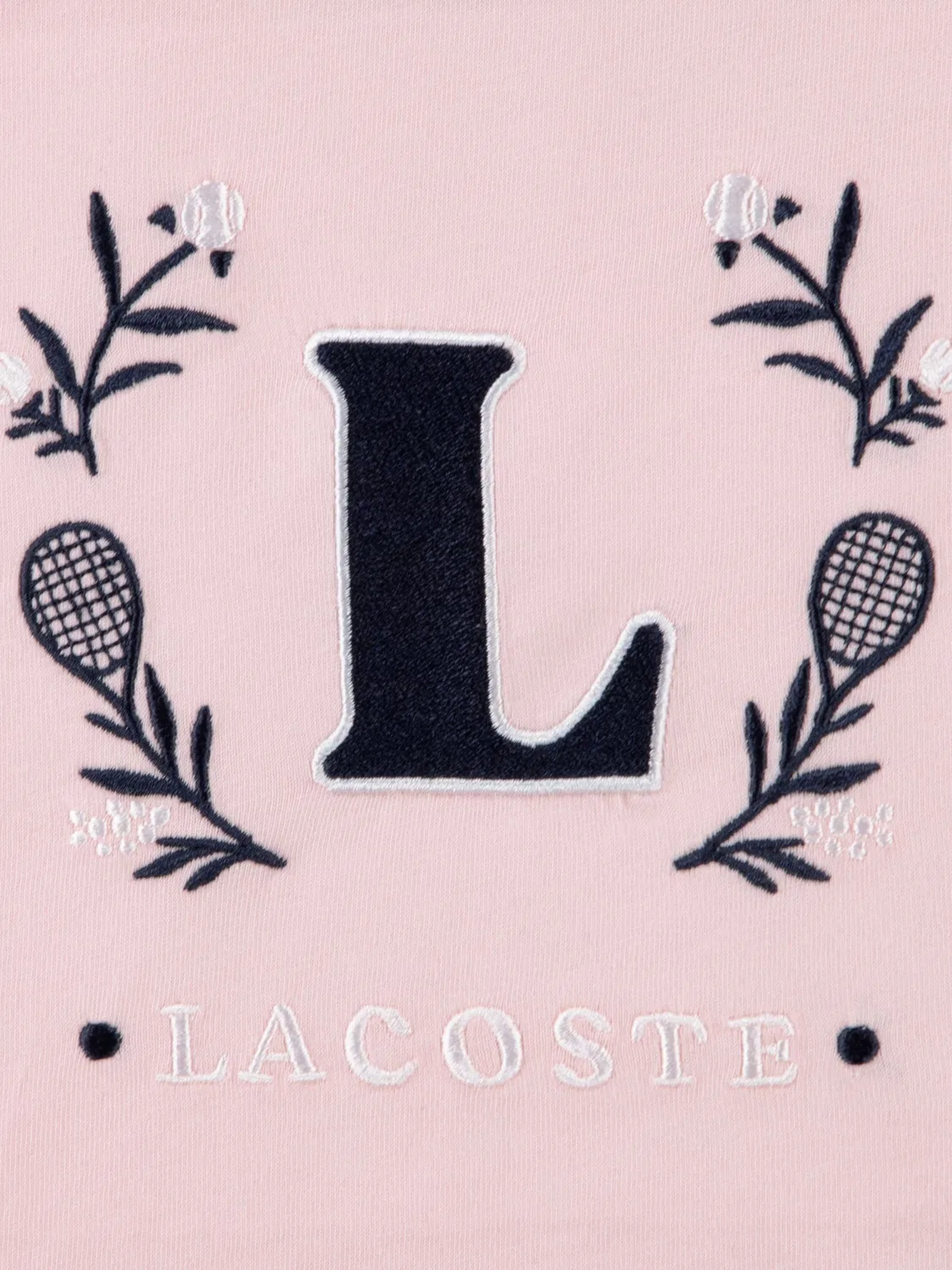 Футболка с вышивкой Pink Crest Lacoste, розовый — фото 3
