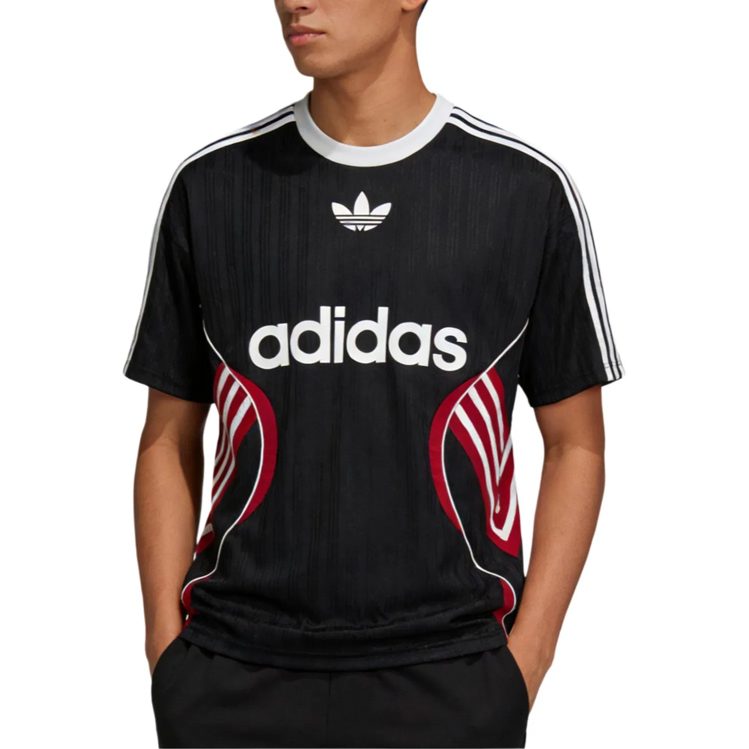 Футболка Adicolor с принтом, Adidas Originals, Black Red — фото 4