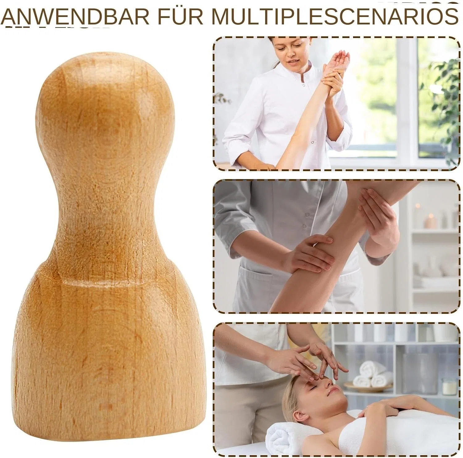 Деревянный массажер для лица Gua Sha, для тела Generic — фото 4